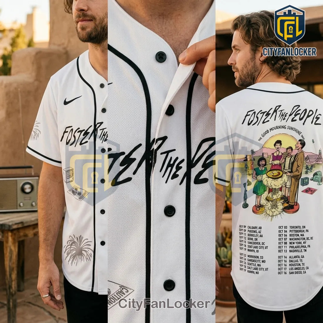 Foster The People Good Mourning Sunshine Tour Limited Edition Baseball Jersey