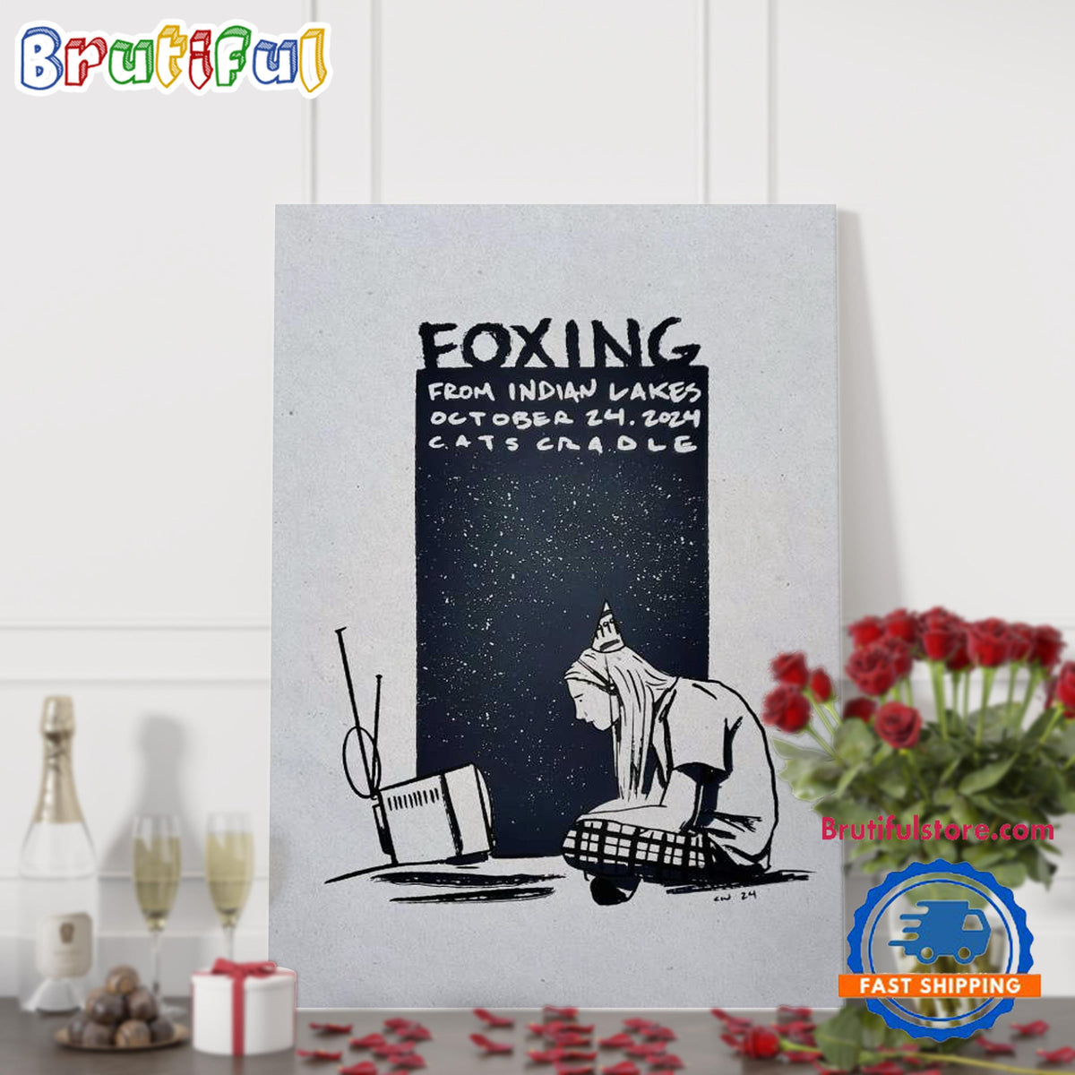 Foxing Cat’s Cradle Carrboro NC Oct 24 2024 Tour Poster Canvas Art