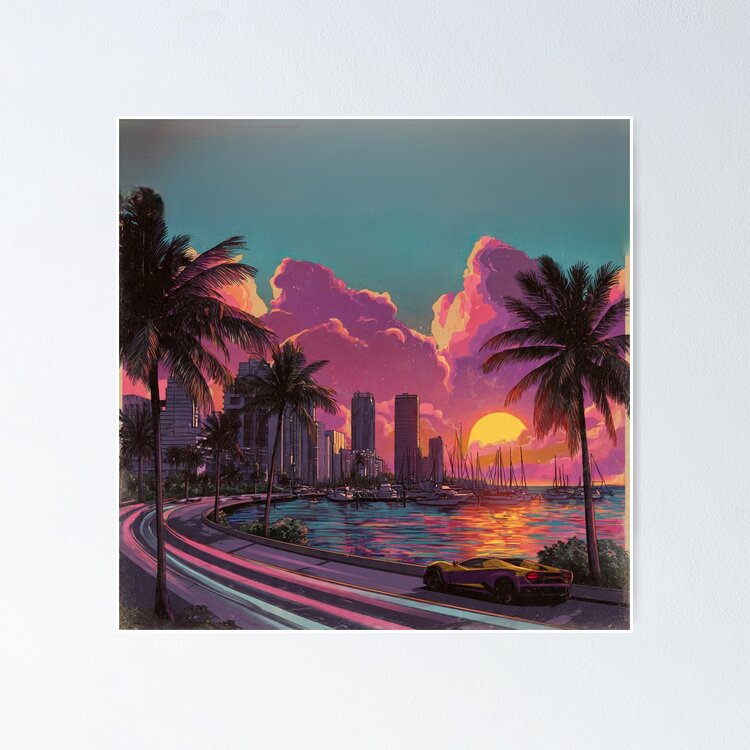Summer Miami Vibes Vice City Poster