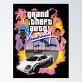 Grand Theft Auto Vice City 80S Game Poster