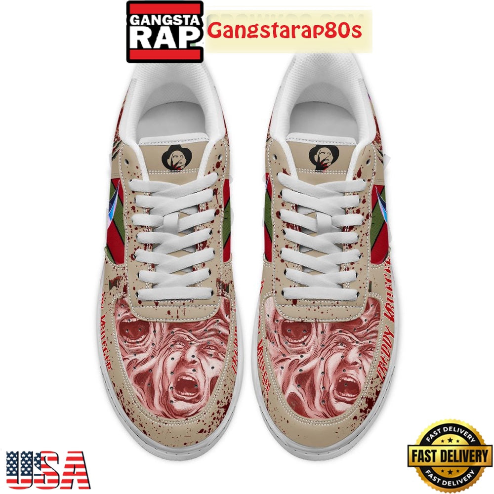 Freddy Krueger Halloween Air Force 1 Shoes Running Sneakers