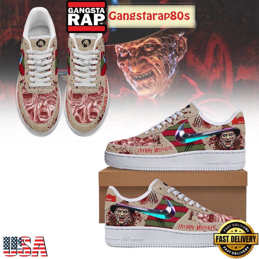 Freddy Krueger Halloween Air Force 1 Shoes Running Sneakers