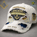 Freemason Ancient Brotherhood Gray Distressed Baseball Cap