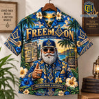 Freemason Floral Pattern Hawaiian Shirt