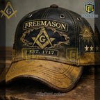Freemason Lodge 1717 Distressed Leather Adjustable Cap