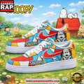 Funny Snoopy Peanuts Patchwork Custom Air Force 1 Sneakers Shoes