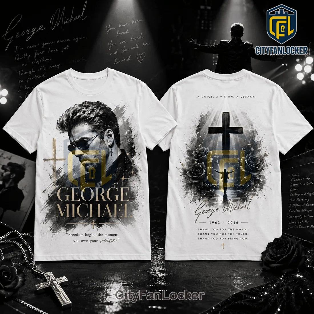 George Michael Tribute 2026 Portrait T-Shirt