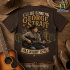 George Strait All Night Long 2026 Brown T-Shirt