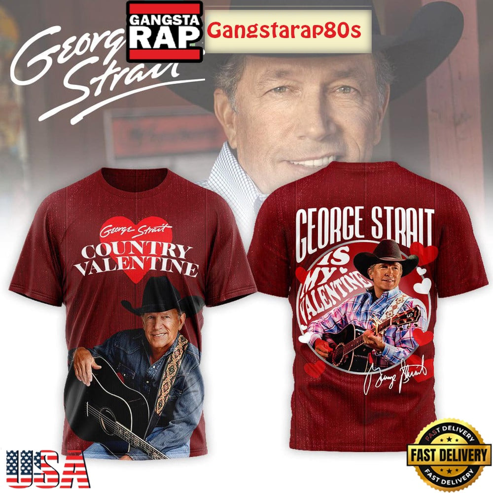 George Strait Country Valentine 2026 3D T Shirt