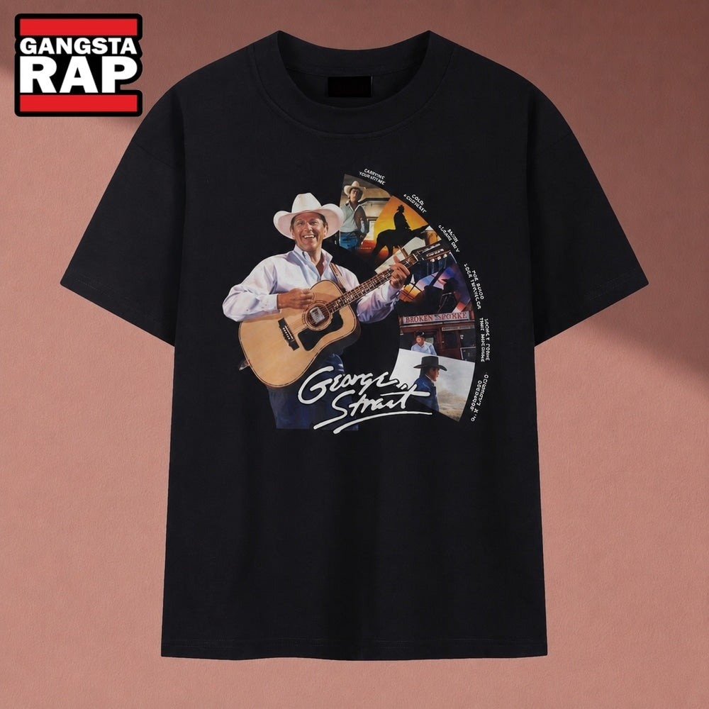 George Strait Discography Vinyl Wheel Vintage Country Music T Shirt , Music 2D Shirt