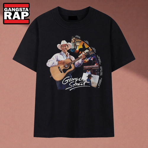 George Strait Discography Vinyl Wheel Vintage Country Music T Shirt , Music 2D Shirt