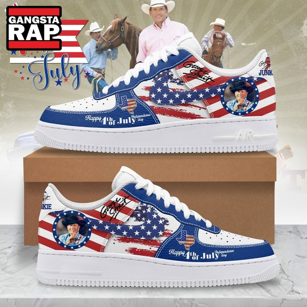 George Strait Happy 4th Of July Custom Air Force 1 Shoes, Music Air Force 1 Shoes