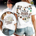 George Strait x Indiana Jones Mashup White Graphic T-Shirt