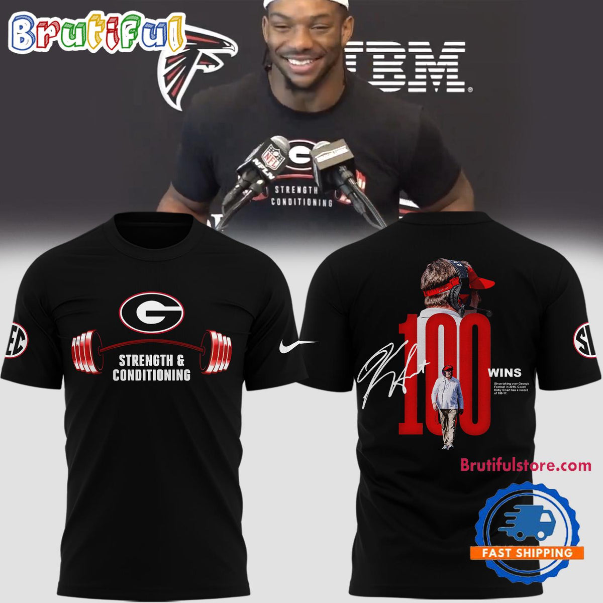 Georgia Bulldogs 100 Win Limited Edition 2024 All Over Print Shirt