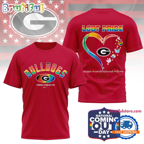 Georgia Bulldogs 2025 NCAA National Coming Out Day LGBT Pride Unisex 3D Shirt