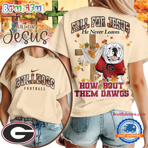 Georgia Bulldogs 2025 NCAA Season Fall For Jesus Unisex 3D Shirt