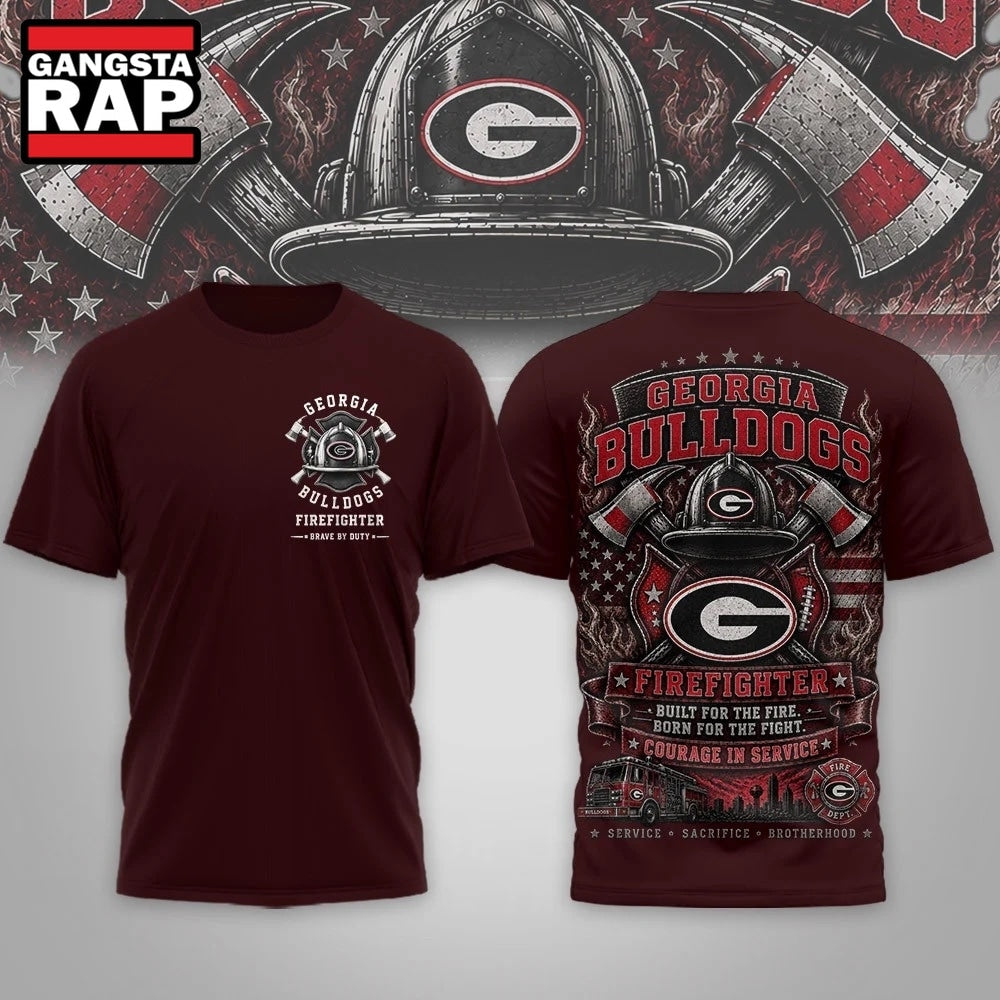 Georgia Bulldogs 2026 NCAA Firefighter Built for the Fire 3D Shirt