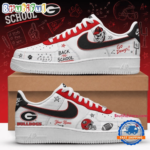 Georgia Bulldogs 2026 NCAA Football Back To School Air Force 1 Shoes Sneakers
