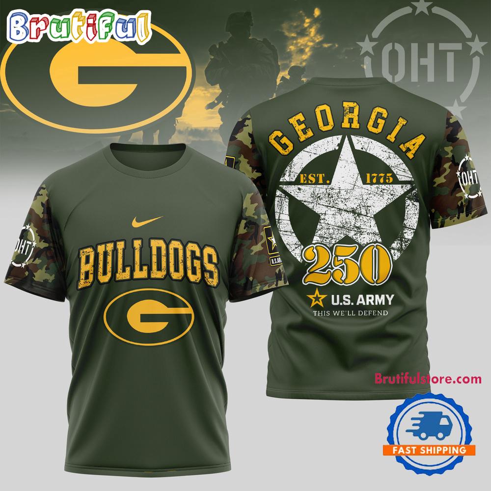 Georgia Bulldogs 250 Years US Army Limited 3D Shirt