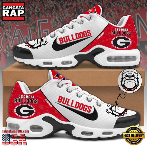 NCAA Custom Name Georgia Bulldogs Football Mascot Symbol Air Max Plus Shoes Running Sneakers