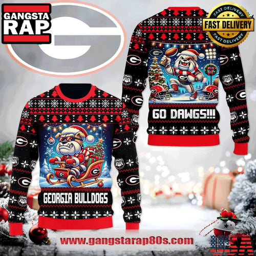 Georgia Bulldogs Go Dawgs Funny Ugly Xmas Sweater