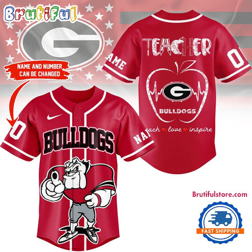 Georgia Bulldogs Mascot Teacher Appreciation Month Baseball Jersey