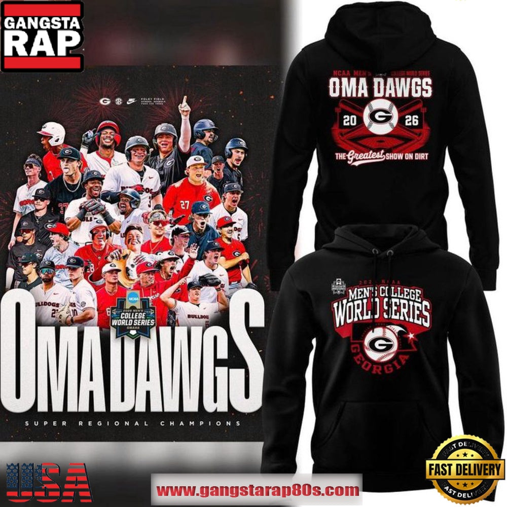 Georgia Bulldogs NCAA Baseball 2026 College World Series OmaDawgs Hoodie