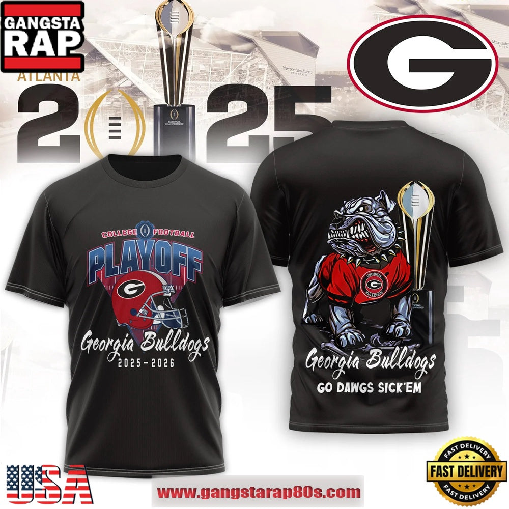 Georgia Bulldogs NCAA College Football Playoff 2025-26 Blalck Shirt