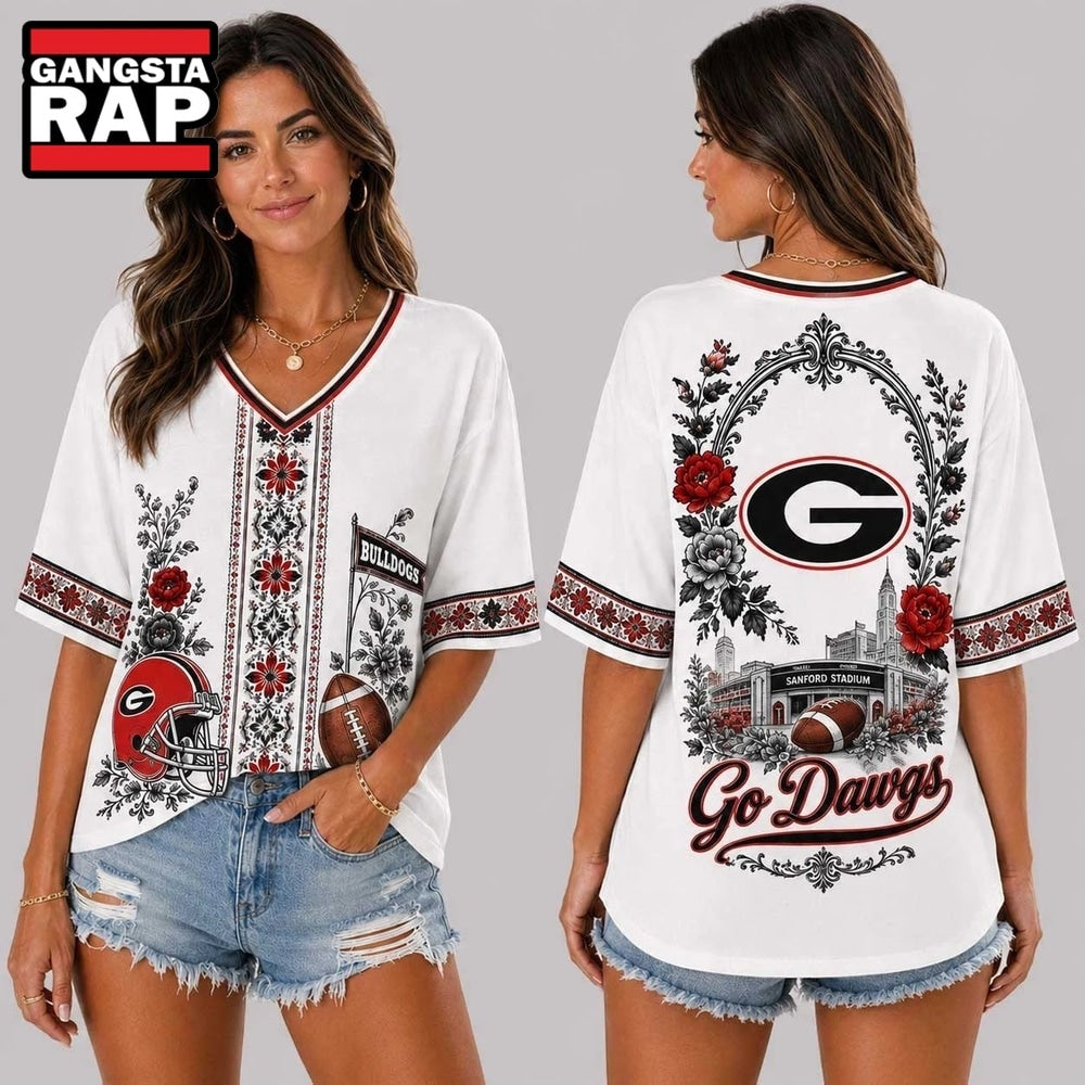 Georgia Bulldogs NCAA Collegiate Pride Collection V Neck T Shirt