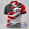 Georgia Bulldogs NCAA Freedom Wave Zipper Polo Shirt