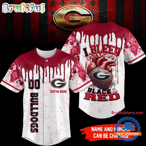 Georgia Bulldogs NCAA I Bleed Baseball Jersey