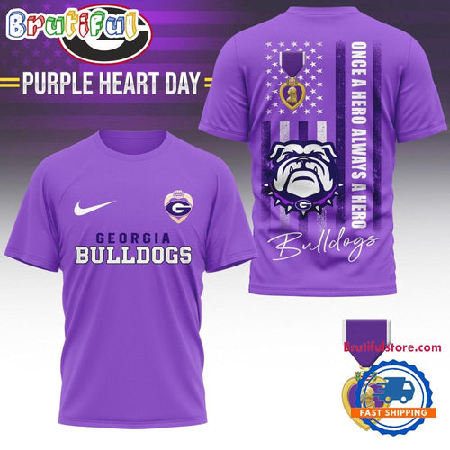 Georgia Bulldogs NCAA National Purple Heart Day Unisex 3D Shirt