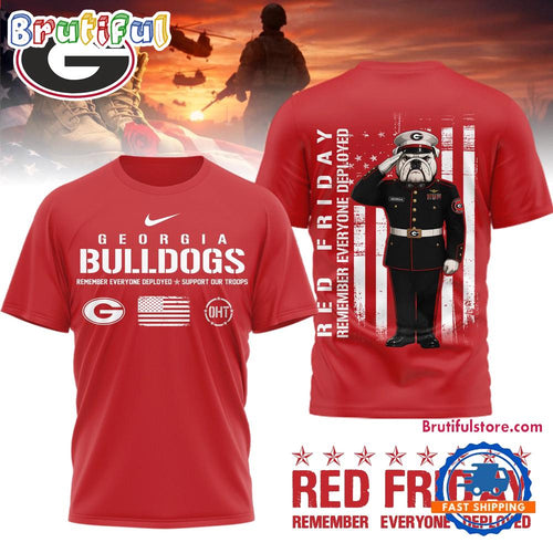 Georgia Bulldogs NCAA Red Friday Remember Everyone Deployed Limited 3D Shirt