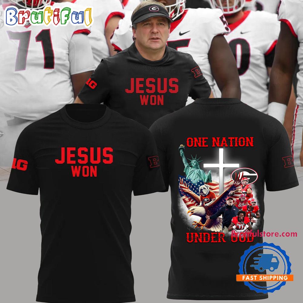 Georgia Bulldogs One Nation Under God Jesus Won T Shirt
