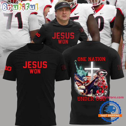 Georgia Bulldogs One Nation Under God Jesus Won T Shirt
