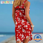 Georgia Bulldogs Rose Pattern Women’s Summer Beach Sling Dress