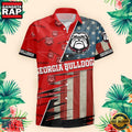 NFL Georgia Bulldogs US Flag Pattern Hawaiian Shirt