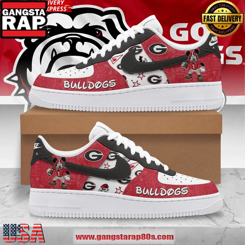 Georgia Bulldogs x Mickey Mouse Limited Edition Air Force 1 Sneakers Shoes