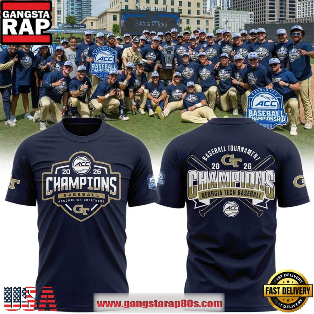 Georgia Tech Yellow Jackets 2026 ACC Baseball Tournament Champions T-Shirt