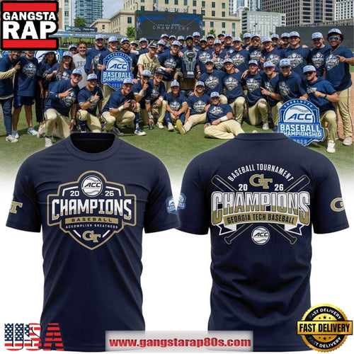 Georgia Tech Yellow Jackets 2026 ACC Baseball Tournament Champions T-Shirt
