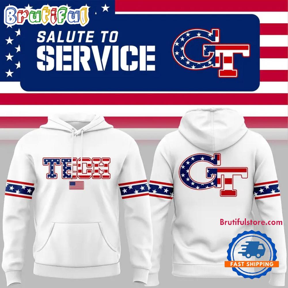 Georgia Tech Yellow Jackets 2026 Military Appreciation Tech Wordmark Hoodie