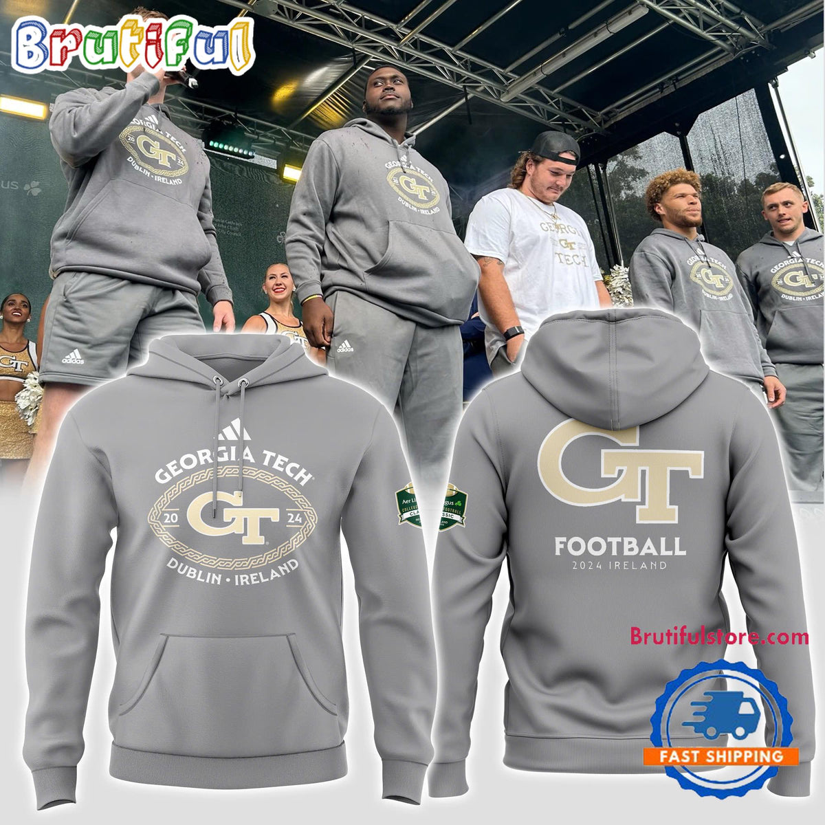 Georgia Tech Yellow Jackets Ireland Game 2024 Hoodie