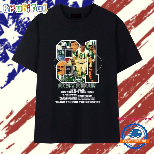Gerry Philbin 1941 2025 New York Jets Thank You For The Memories T Shirt