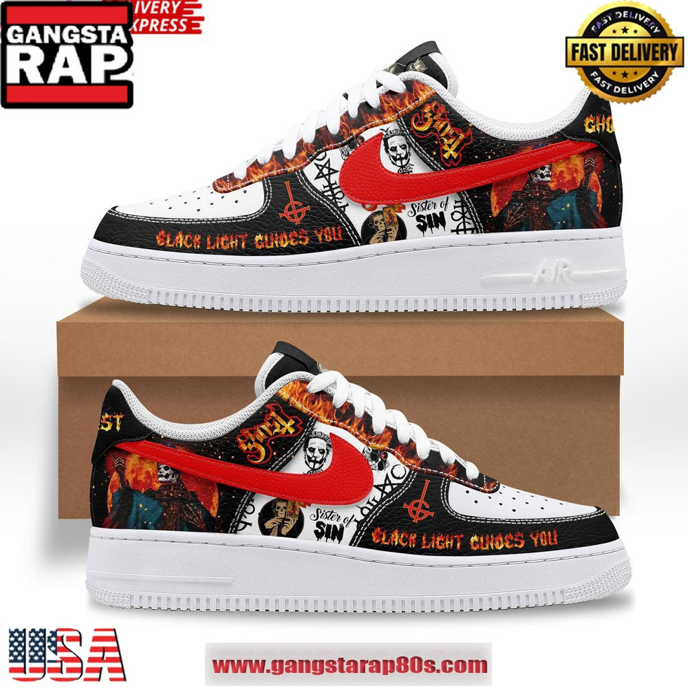 Ghost Band Black Light Guides You Limited Edition Air Force 1 Running Sneakers Shoes