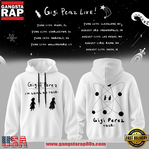 Gigi Perez Live Tour 2026 White Unisex Hoodie