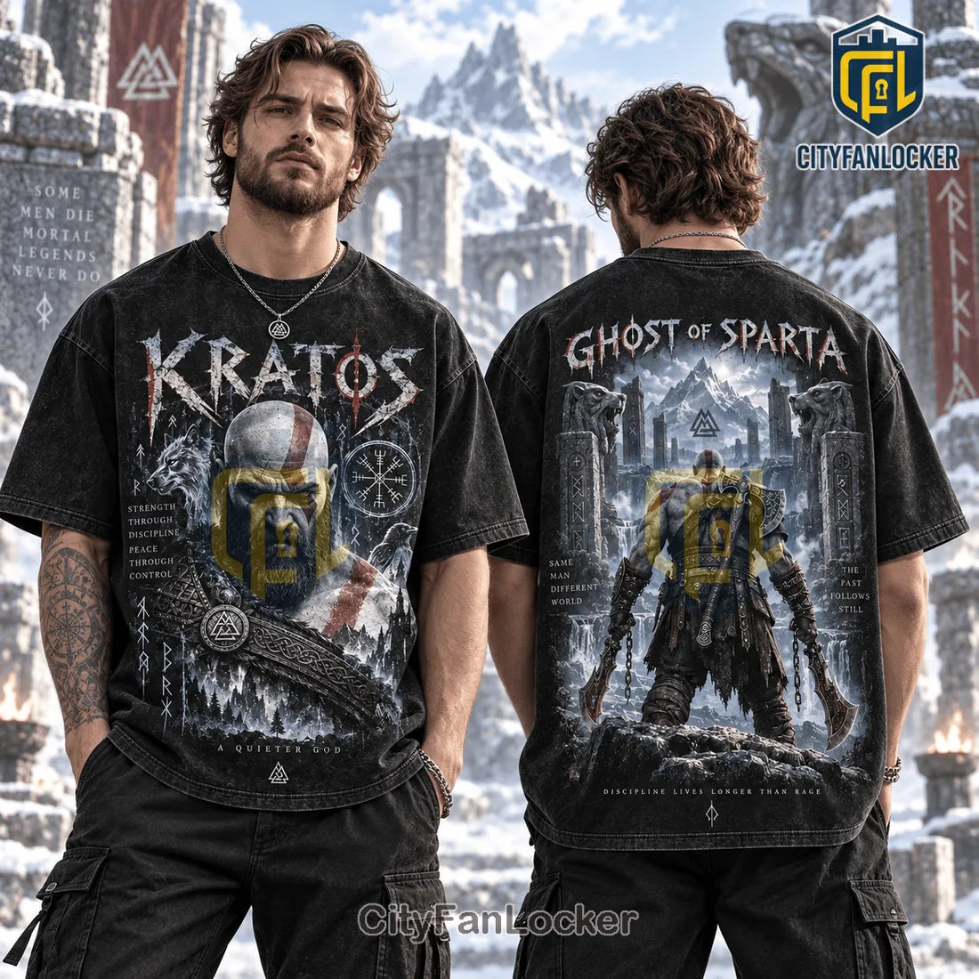 God of War Kratos Norse Mythology Black T-Shirt