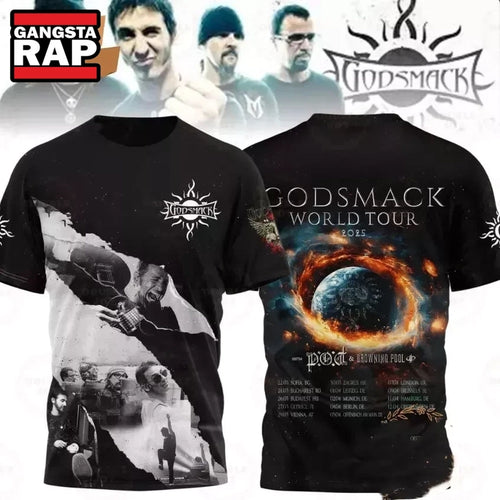 Godsmack World Tour 2025 AOP 3D T Shirt , Music Trending 3D Shirt