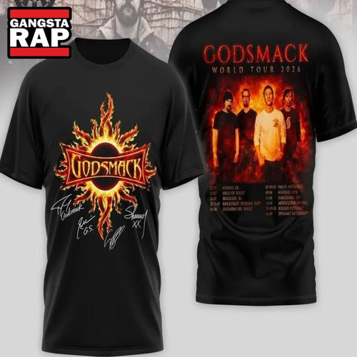 Godsmack World Tour 2026 AOP 3D T Shirt , Music Trending 3D Shirt