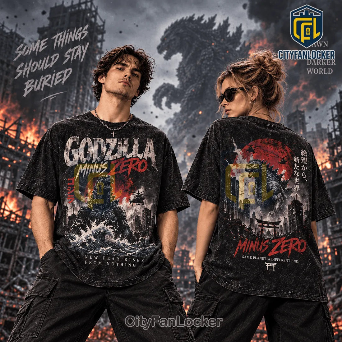 Godzilla Minus Zero Vintage Washed Shirt