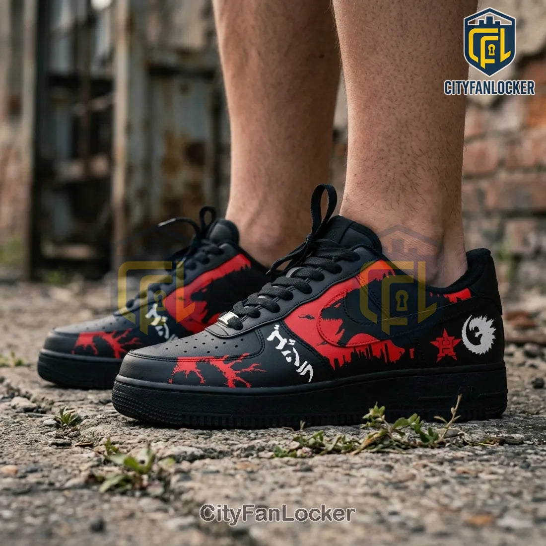 Godzilla x Houston Astros Limited Edition AIr Force 1 Shoes
